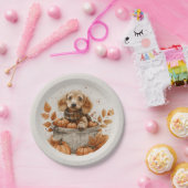 Herbst Dackel Hunde Pumpkin Pappteller (Party)