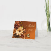Herbst-Dahlie-Blumen-Kupfer-Dankeskarte Dankeskarte (Vorderseite)