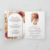 Herbst-Dahlie-Blumen-Mason-Glas-QR-Code-Hochzeit Einladung (Innenseite)