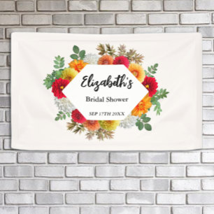Herbst-Dahlie Florale Hochzeitsdusche Banner