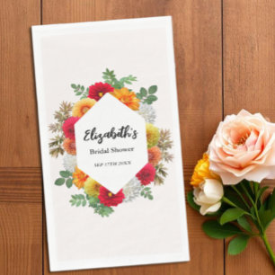 Herbst-Dahlie Florale Hochzeitsdusche Serviette