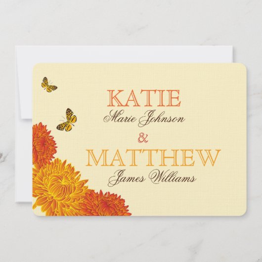 Herbst-Dahlie-Niederlassungs-Gläser, die Einladung (Rückseite)