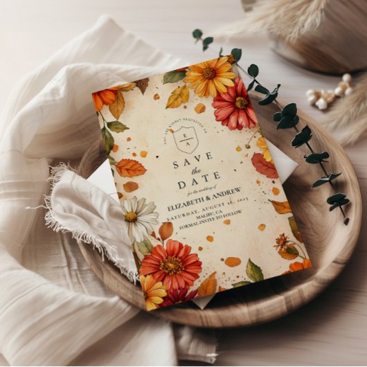 Herbst Daisy Floral Wedding Save The Date