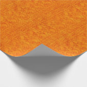 Herbst-Damast-Orange Geschenkpapier (Ecke)