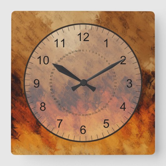 Herbst-Dämmerung Quadratische Wanduhr (Vorderseite)