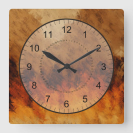 Herbst-Dämmerung Quadratische Wanduhr