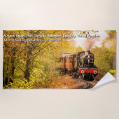 Herbst-Dampfzug, Bewdley, UK - Name-Text hinzufüge Strandtuch (Vorderseite)