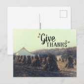 Herbst Dank Retro Mais Maisstängel Ernte Postkarte (Vorne/Hinten)