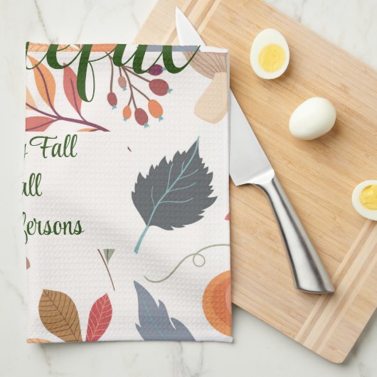 Herbst "dankbar" glücklich Fall Y'all Geschirrtuch (Viertel Falte)