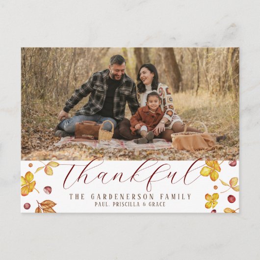 Herbst Dankbares Foto Postkarte (Vorderseite)