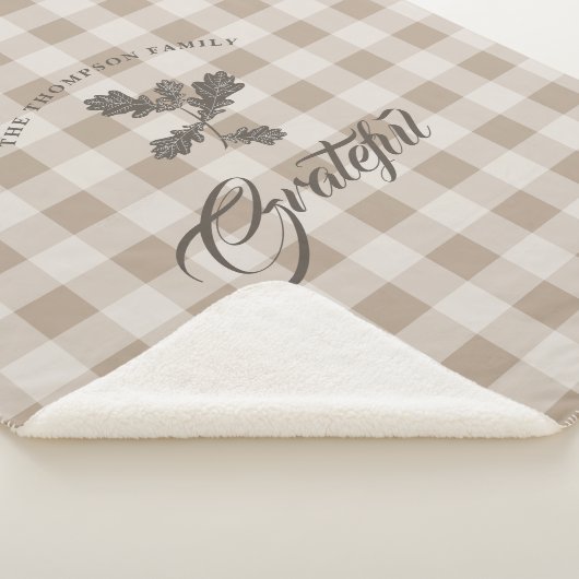 Herbst Dankbarkeit Foliage Taupe Kariert Sherpadecke (3/4)