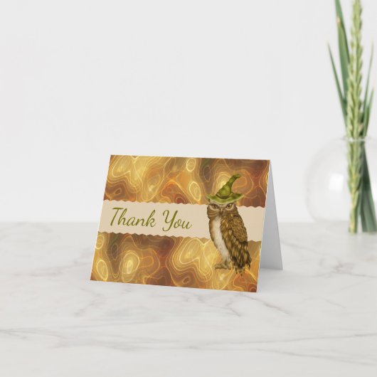 Herbst Danke Karte mit Halloween Owl (Vorderseite)