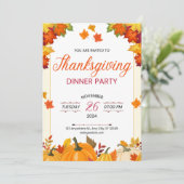 Herbst-Dankfest-Dinnerparty-Kunst Einladung (Stehend Vorderseite)