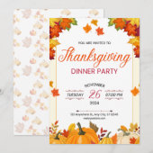 Herbst-Dankfest-Dinnerparty-Kunst Einladung (Vorne/Hinten)