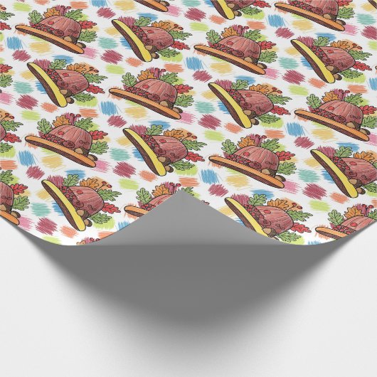 Herbst Dankfest Nuss Geschenkpapier (Ecke)