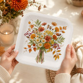 Herbst-Dankfest-Versammlungen Herbstflorales Pappteller