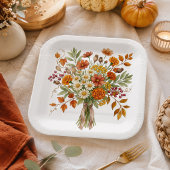 Herbst-Dankfest-Versammlungen Herbstflorales Pappteller