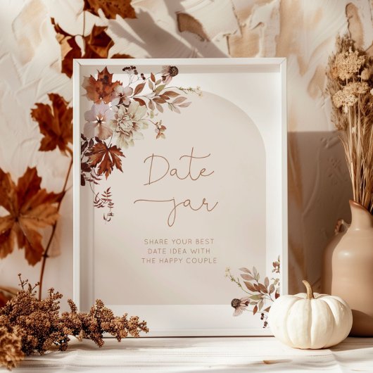 Herbst-Date-Night-Ideen. Boho-Herbst-Datum-Glas Br Poster