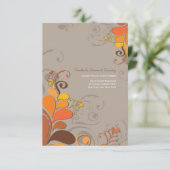 Herbst Deko Floral Wirbel Hochzeitsempfang Einladung (Stehend Vorderseite)