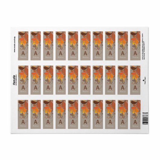 Herbst Deko Floral Wirbel Hochzeitsfeier Labels (Vorne)