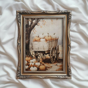Herbst-Dekoration, Vintage-Druckbare Kunst, Kürbis Poster