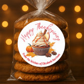 Herbst Delights Cupcake Harvest Erntedank Runder Aufkleber