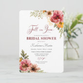 Herbst der Liebe Bridal Dusche Einladung (Stehend Vorderseite)