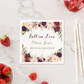 Herbst der Liebe Burgund Brautparty Napkin Serviette (Beispiel)