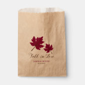 Herbst der Liebe Burgund Brown Blätter Hochzeit Geschenktütchen (Vorderseite)