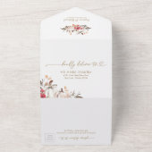 Herbst der Liebe Burgundy Pumpkin-Hochzeit All In One Einladung (Außenbereich)