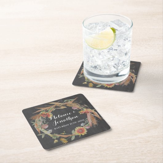 Herbst der Liebe Chalkboard Untersetzer Matts Hoch (Vor Ort)