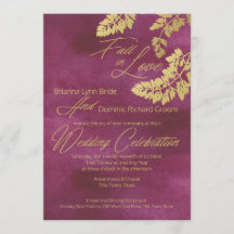 Herbst der Liebe Cranberry und Gold Blätter Hochze