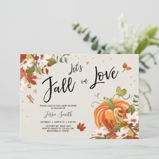 Herbst der Liebe-Dusche Einladung Bridal Baby Herb (Stehend Vorderseite)