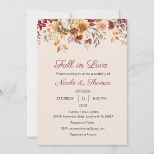 Herbst der Liebe Einladung, Brautparty, Hochzeit Einladung