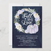 Herbst der Liebe Lavender Pumpkin Navy Brautparty Einladung (Vorderseite)