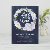 Herbst der Liebe Lavender Pumpkin Navy Brautparty Einladung (Stehend Vorderseite)