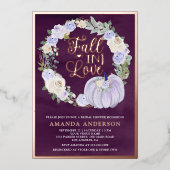 Herbst der Liebe Lavender Pumpkin Pum Brautparty Folieneinladung (Vorderseite)