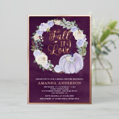 Herbst der Liebe Lavender Pumpkin Pum Brautparty Folieneinladung (Stehend vorne)