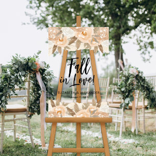 Herbst der Liebe Peach Blume Hochzeit Acrylschild
