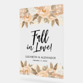 Herbst der Liebe Peach Blume Hochzeit Acrylschild (Winkel)