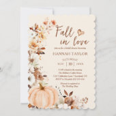 Herbst der Liebe Pumpkin Blumenkohl Brautparty Einladung (Vorderseite)