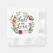 Herbst der Liebe Rustikale Burgunder Blumenzeremon Serviette (Vorderseite)