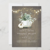 Herbst der Liebe Sukkulents Pumpkins Rustikale Hoc Einladung (Vorderseite)