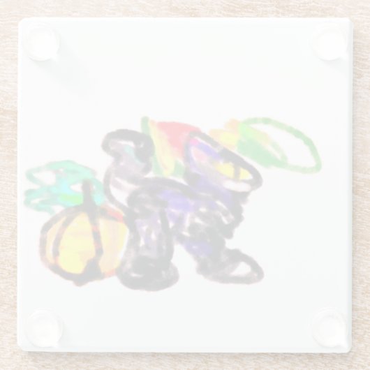 Herbst der Schwarzen Katze Glasuntersetzer (Rückseite)