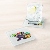 Herbst der Schwarzen Katze Glasuntersetzer (Schrägansicht)