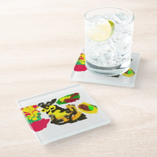 Herbst der Wind Glasuntersetzer (Schrägansicht)