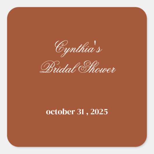 Herbst des floralen Brautparty der Liebe Quadratischer Aufkleber (Vorderseite)