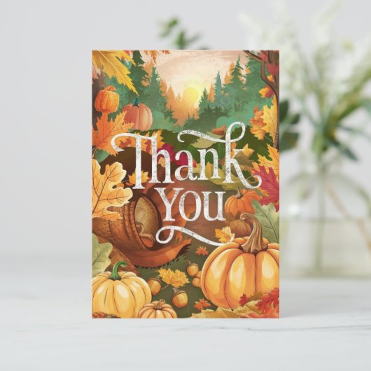 Herbst des hübschen Ahorns Dankeskarte (Stehend Vorderseite)