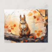 Herbst des NY / Wasserfarbenfrohen Eichhörnchens i Postkarte (Vorderseite)