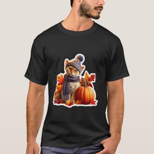 Herbst Devon Rex Katzenbesitzer Thanksgiving Mutte T-Shirt (Vorderseite)